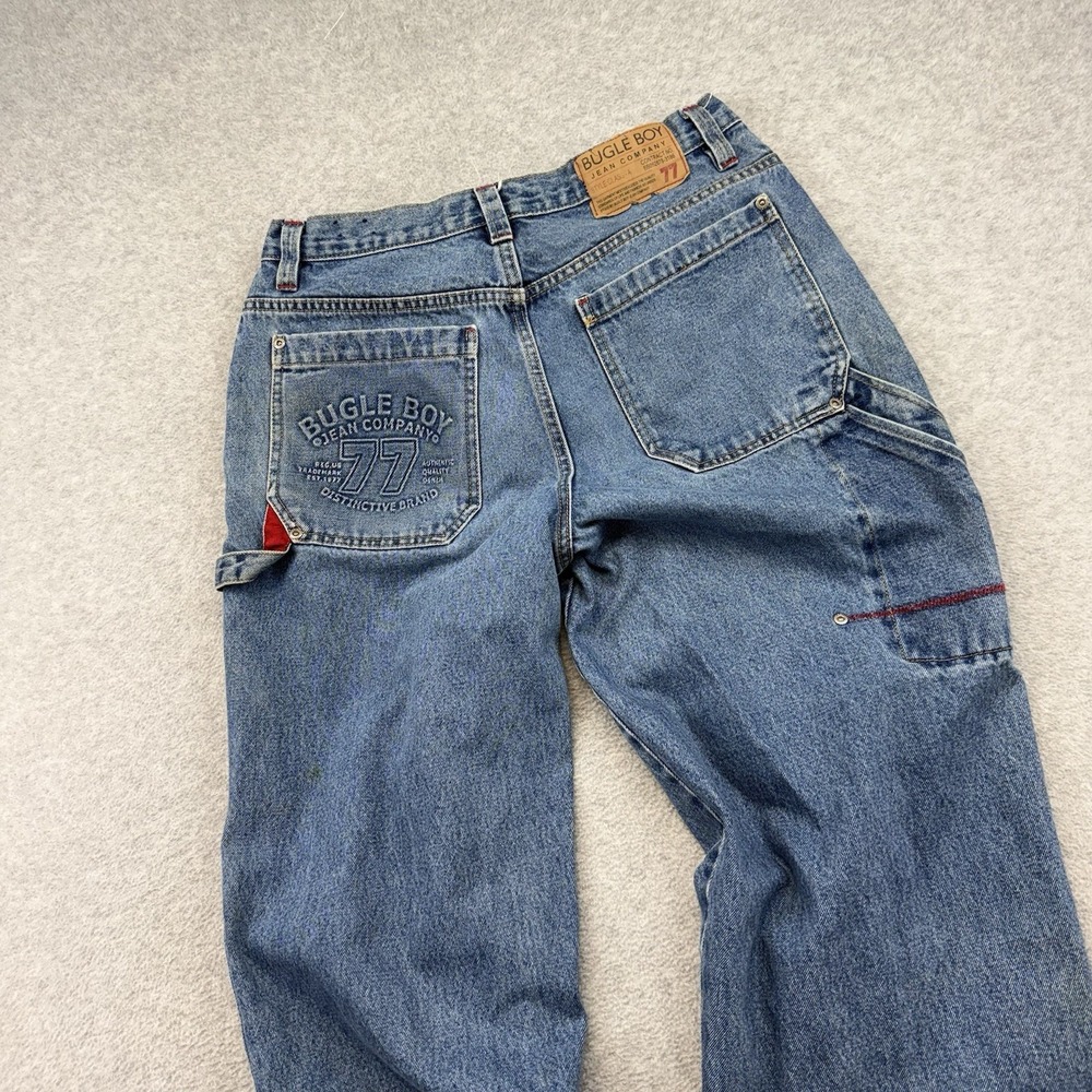 Vintage Bugle Boy Jeans Mens 32x30 Blue Carpenter  Baggy Embroidered Skate Y2K